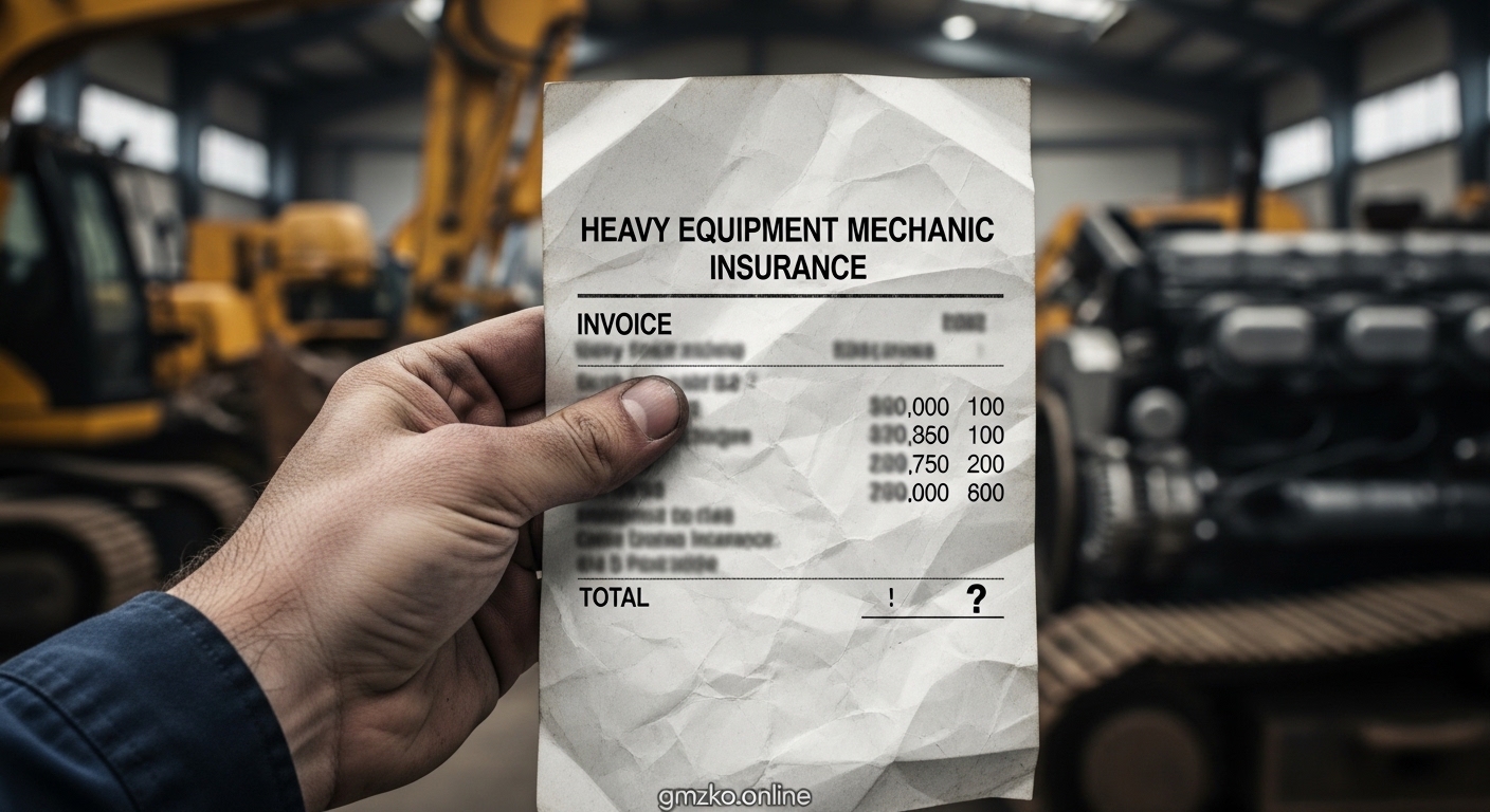 Heavy equipment mechanic insurance cost comparison showing pricing factors for commercial repair businesses